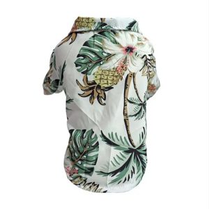Blouse voor honden Hawaii | Palm wit | LET OP !!! MAATTABEL !!!