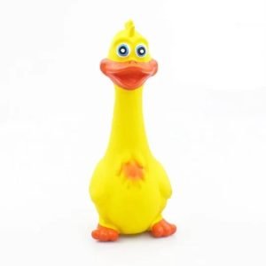 Rubberen hondenspeeltje | vorm kip | kleur Geel | 19cm